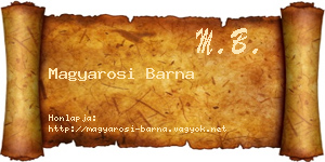 Magyarosi Barna névjegykártya